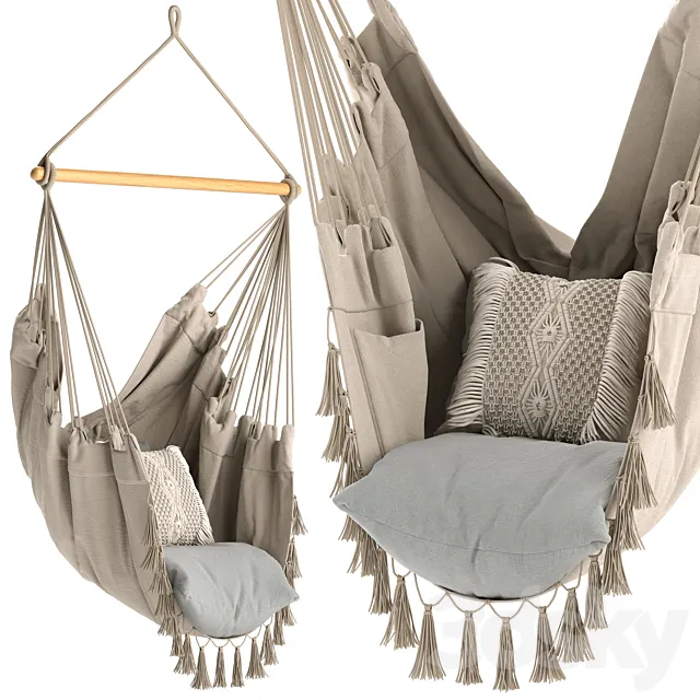 Hanging Hammock Chair KomorebiCollection 3D Model Hanging Hammock Chair KomorebiCollection 3D Model