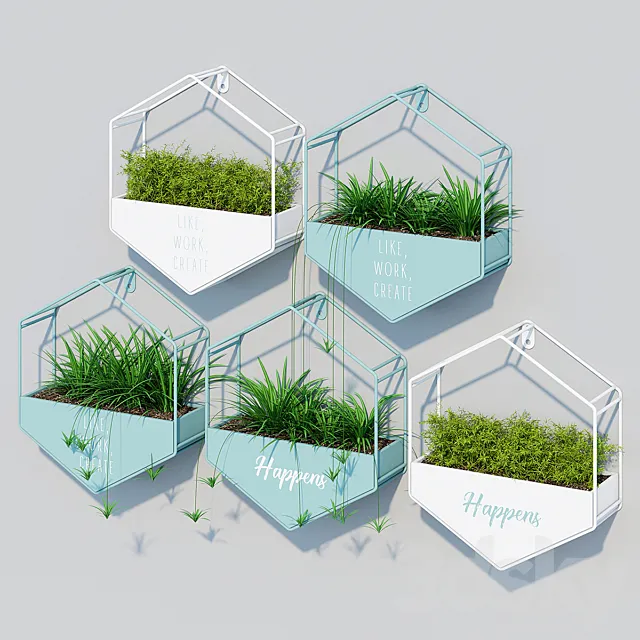 Hanging hexagon planters 3DModel Hanging hexagon planters 3DModel