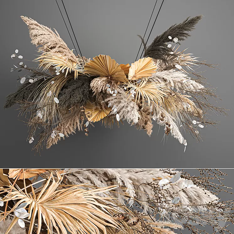 Hanging installation bouquet of dried flowers with pampas pampas grass reeds suspension wedding decor and decoration. 189. 3D Model Free Download Hanging installation bouquet of dried flowers with pampas pampas grass reeds suspension wedding decor and decoration. 189. 3D Model Free Download