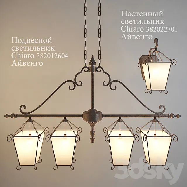 Hanging lamp and sconces Chiaro Ivanhoe 3DModel Hanging lamp and sconces Chiaro Ivanhoe 3DModel