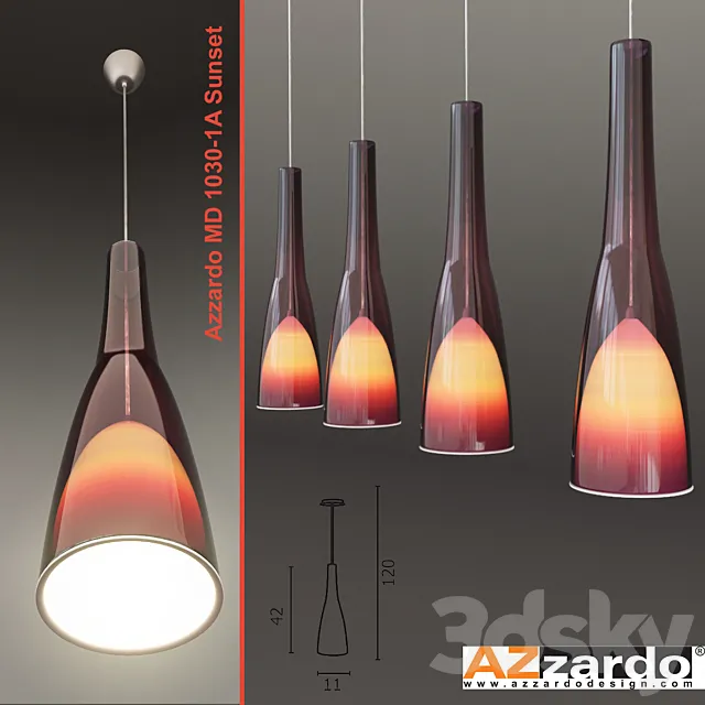 Hanging lamp Azzardo MD 1030-1A Sunset 3D Model Hanging lamp Azzardo MD 1030-1A Sunset 3D Model