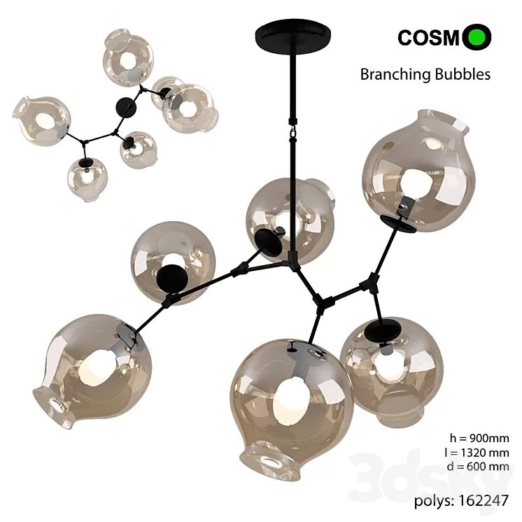 Hanging lamp Branching Bubbles 3D Model Hanging lamp Branching Bubbles 3D Model