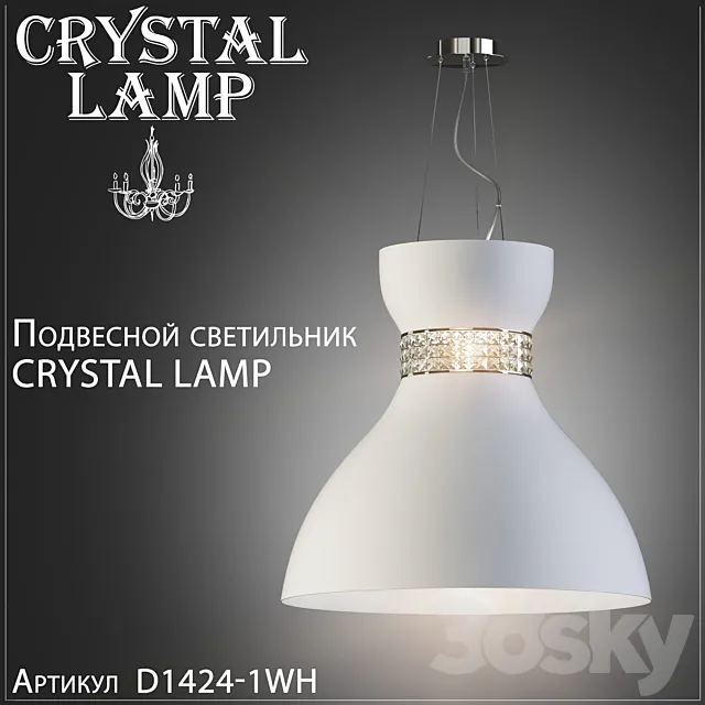 Hanging lamp Crystal Lamp Swim D1424-1WH bokal 3DModel Hanging lamp Crystal Lamp Swim D1424-1WH bokal 3DModel