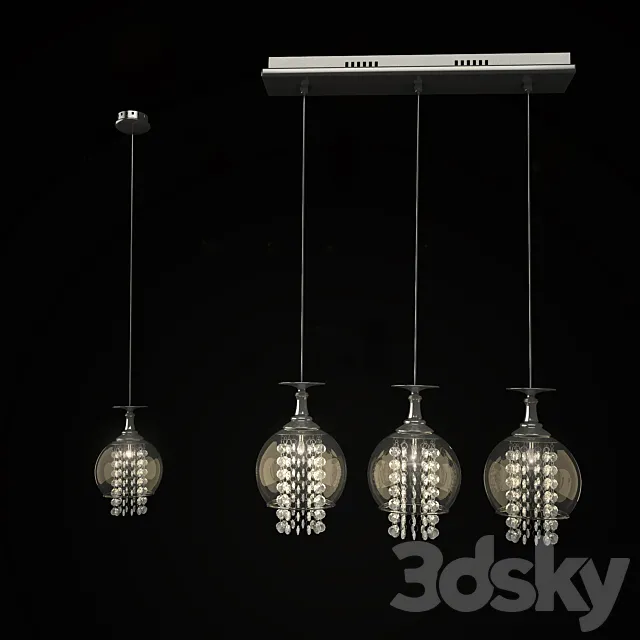 Hanging lamp Crystal Lux CHIK SP3 3D Model Hanging lamp Crystal Lux CHIK SP3 3D Model