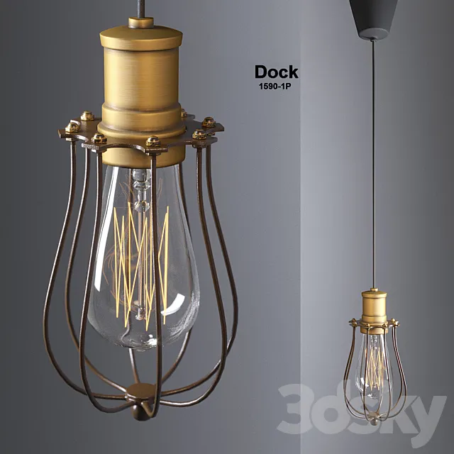 Hanging Lamp Dock 1590-1P 3D Model Hanging Lamp Dock 1590-1P 3D Model