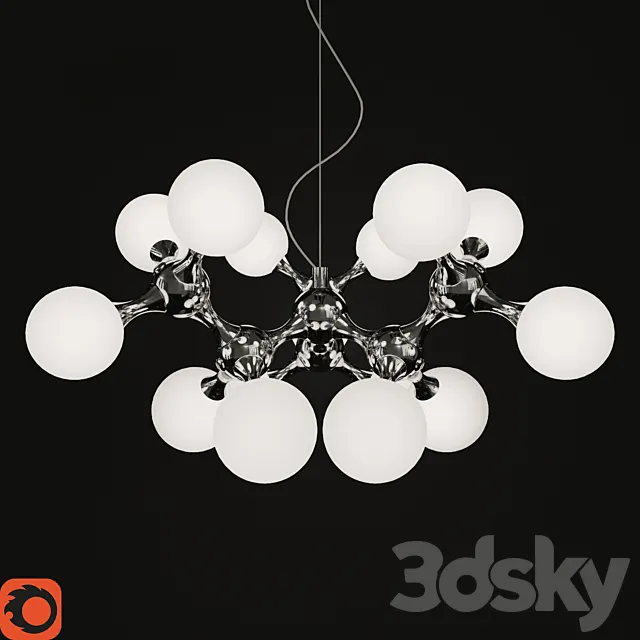 Hanging lamp Ideal Lux Nodi SP15 Bianco 3DModel Hanging lamp Ideal Lux Nodi SP15 Bianco 3DModel