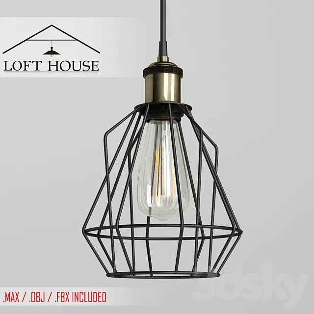 Hanging lamp LOFT HOUSE P-61 3D Model Hanging lamp LOFT HOUSE P-61 3D Model