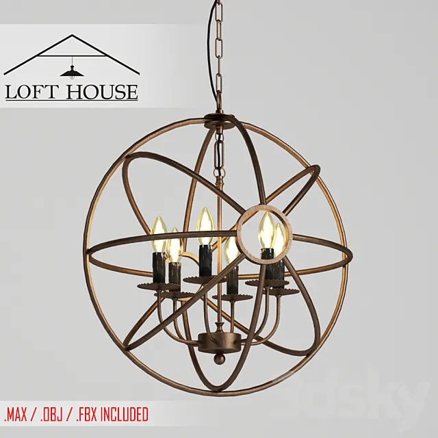 Hanging lamp LOFT HOUSE P-74_1 3D Model Hanging lamp LOFT HOUSE P-74_1 3D Model