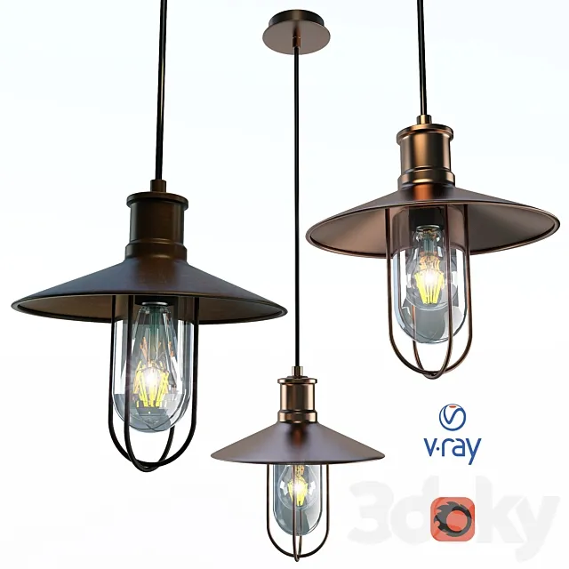 Hanging lamp model NAARDEN from the company LUCIDE Belgium. 3D Model