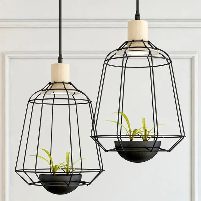 Hanging lamp pots light 3D Model