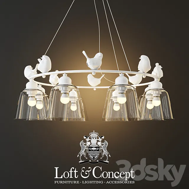 Hanging lamp provence bird chandelier 11 3D Model Hanging lamp provence bird chandelier 11 3D Model
