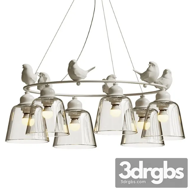 Hanging Lamp Provence Bird Chandelier 3D Model Download
