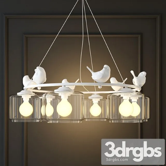 Hanging Lamp Provence Bird Pendant Chandelier Pedant 3D Model Download