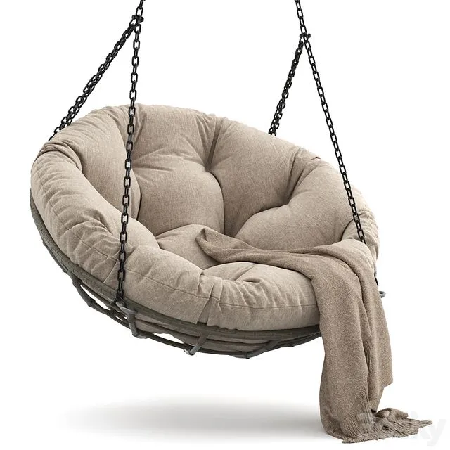 Hanging Papasan Chair 3D Model