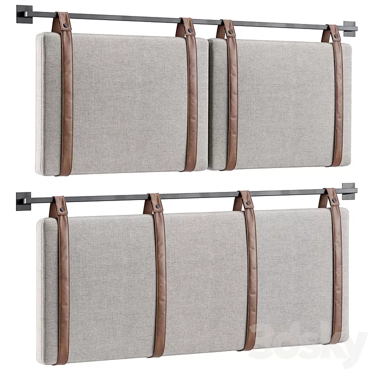 Hanging Pillow Headboard Set 2 3D Model Free Download