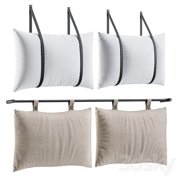 Hanging Pillow Headboard Set 3 3D Model Free Download