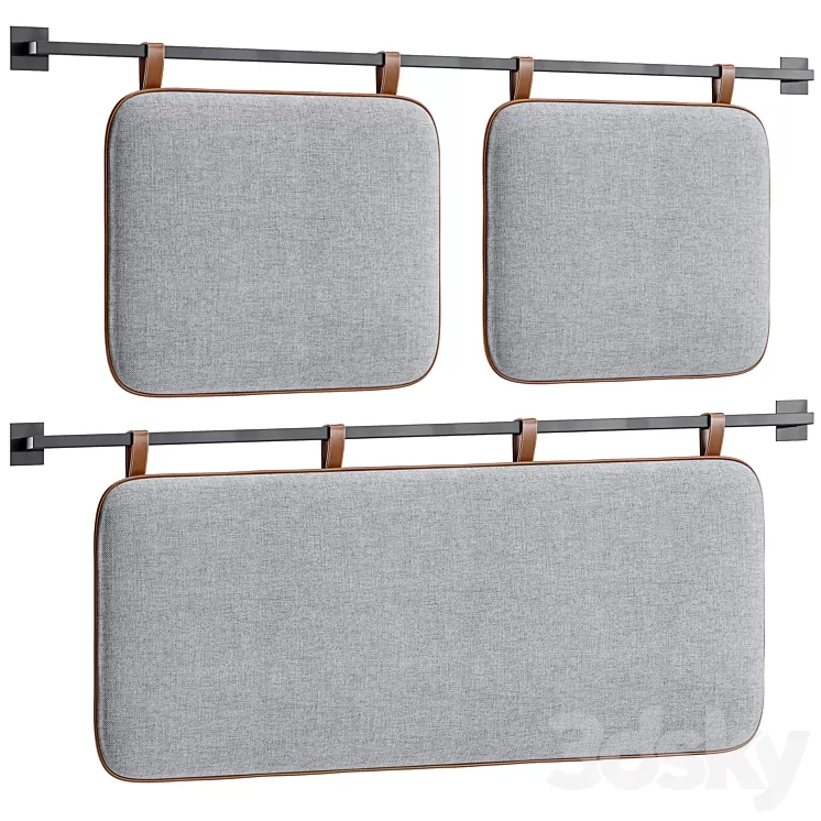 Hanging Pillow Headboard Set 4 3D Model Free Download