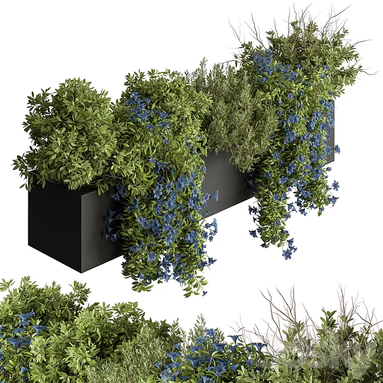 [3DSKY] Outdoor Plant Set 288 - Grass In Plant Box 3D Model Free ...