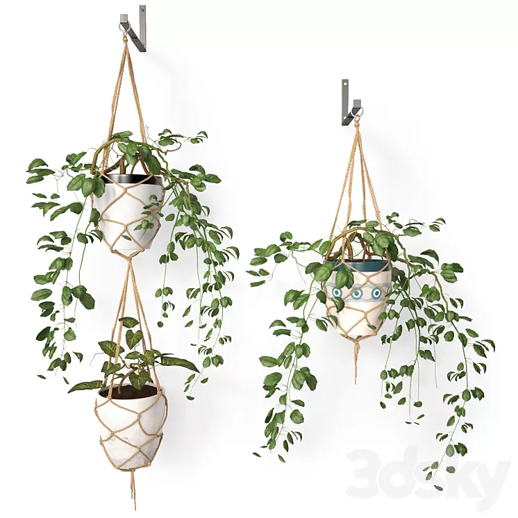 Hanging pots 3D Model Hanging pots 3D Model