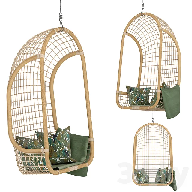 Hanging Rattan Chair – Natural 3DModel