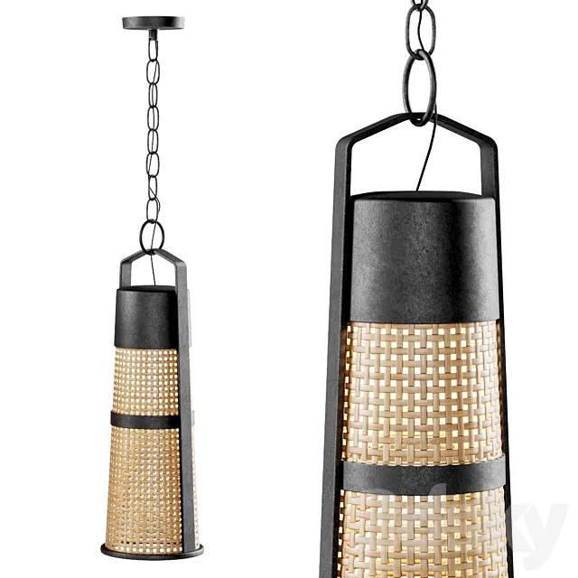 Hanging rattan lamp H400 _ Hanging rattan lamp 3D Model