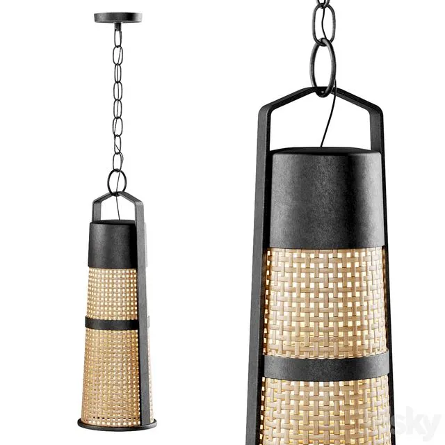 Hanging rattan lamp H400 Hanging rattan lamp 3D Model