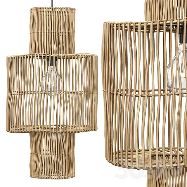 Hanging rattan lamp shade by Tine K Home _ Rattan pendant lamp 3D Model