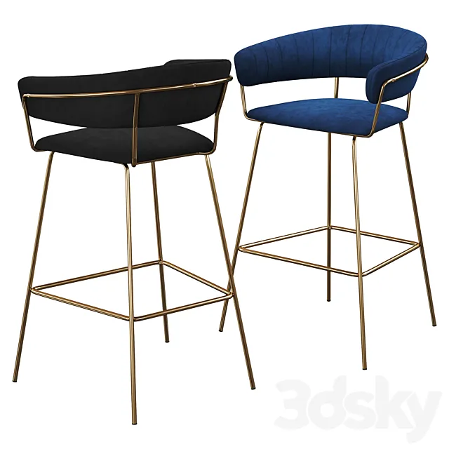 Hanna velvet bar stool 3DModel Hanna velvet bar stool 3DModel