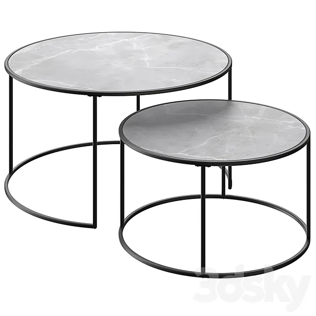 Hans coffee table set 3D Model