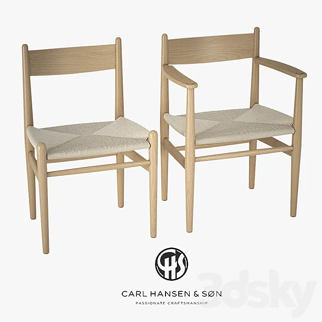 Hans J. Wegner – CH36 & CH37 Chairs 3D Model