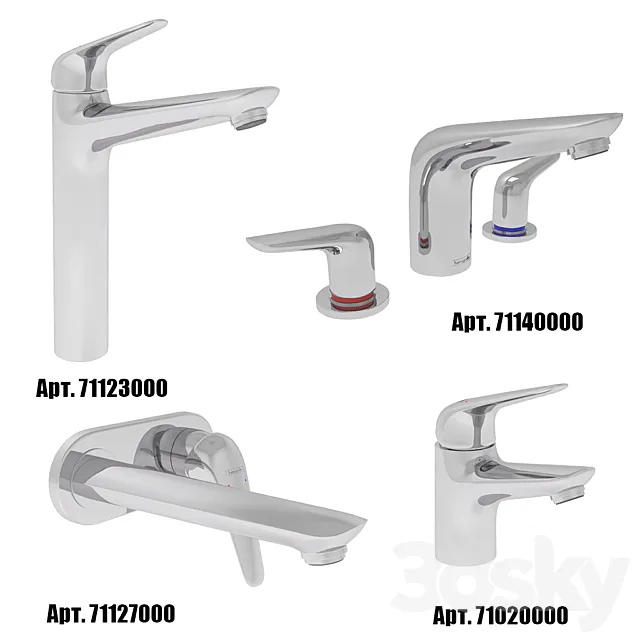 HANSGROHE bathtub faucets collection | Novus SET 1 3D Model