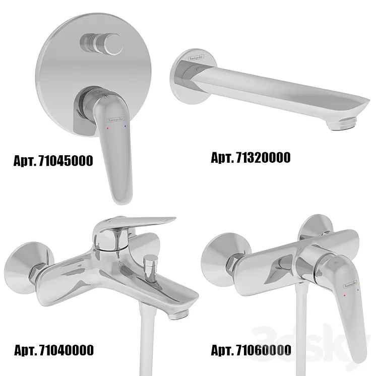 HANSGROHE bathtub faucets collection | Novus SET 2 3D Model