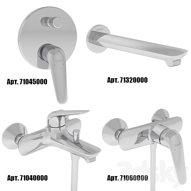 HANSGROHE bathtub faucets collection | Novus SET 2 3DModel