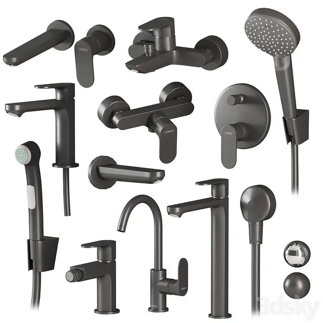 Hansgrohe Rebris S Faucets and showers set 3D Model