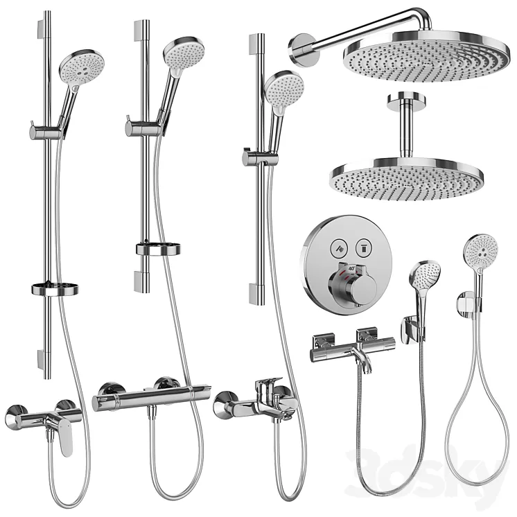 Hansgrohe set 160 mixers and shower systems 3D Model Free Download Hansgrohe set 160 mixers and shower systems 3D Model Free Download