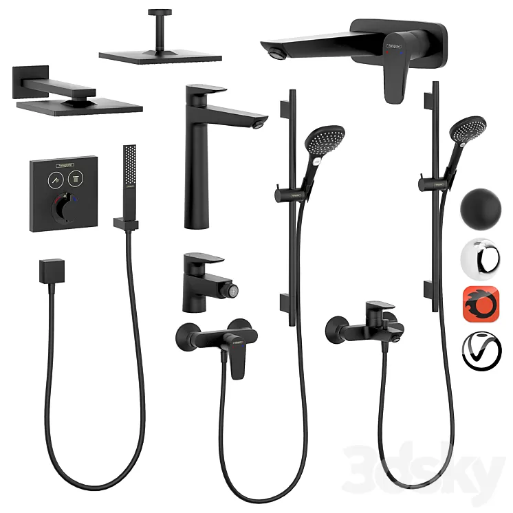 HANSGROHE Set 2 | Rainfinity | Raindance | Talis with adjustable watering can 3D Model