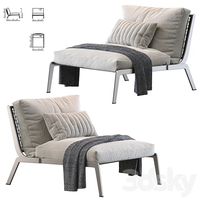 Happy Armchair Flexform 3D Model