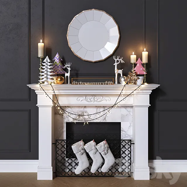 Happy new year set 3D Model