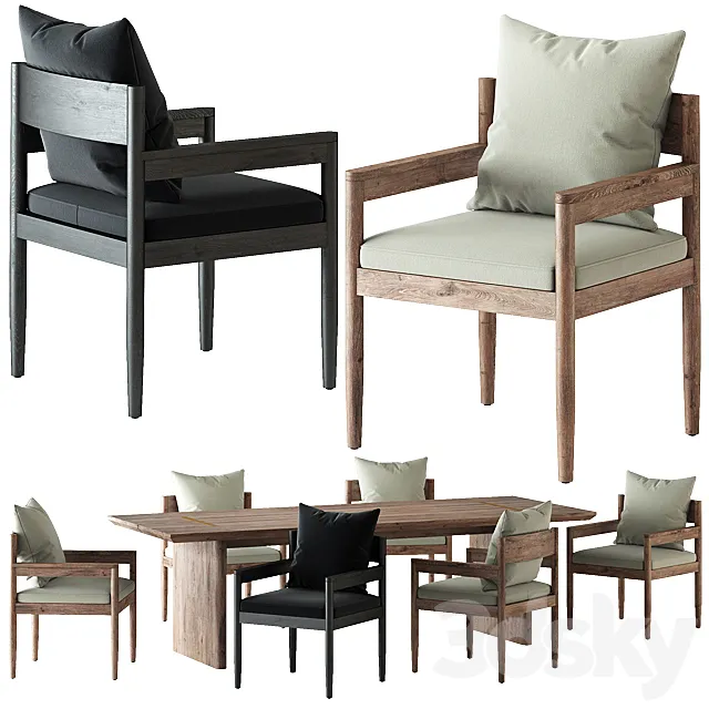 HARBOR _ ROZELLE DINING CHAIR AND TABLE 3DModel