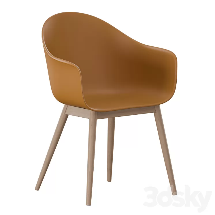 Harbor Dining Chair Wooden Base 3D Model Free Download