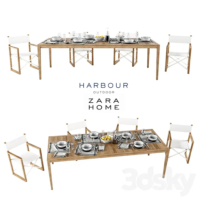 Harbor Outdoor collect and Zara Home table setting 3DModel