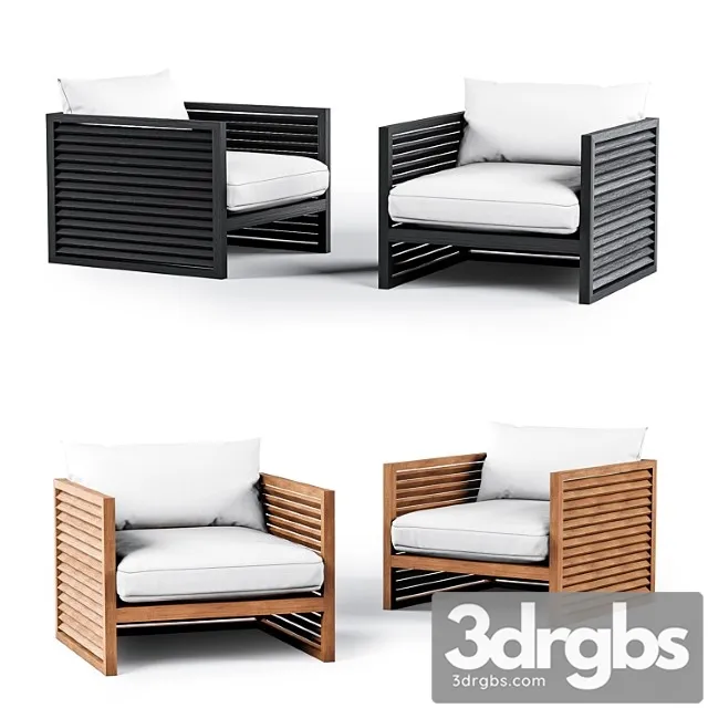 Harbor outdoor louver arm chair 3D Model Download