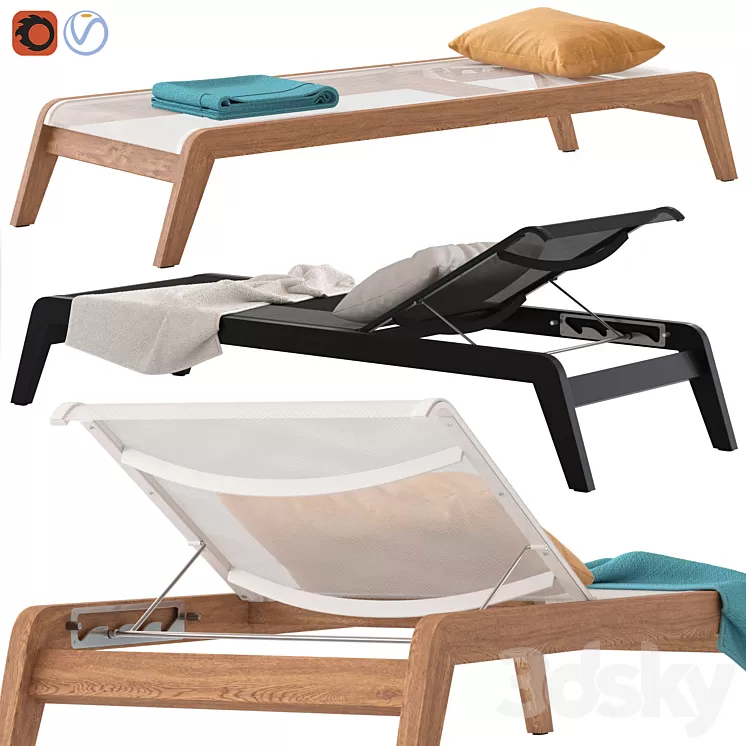 HARBOR Pacific Stacking Sunlounge 3D Model HARBOR Pacific Stacking Sunlounge 3D Model