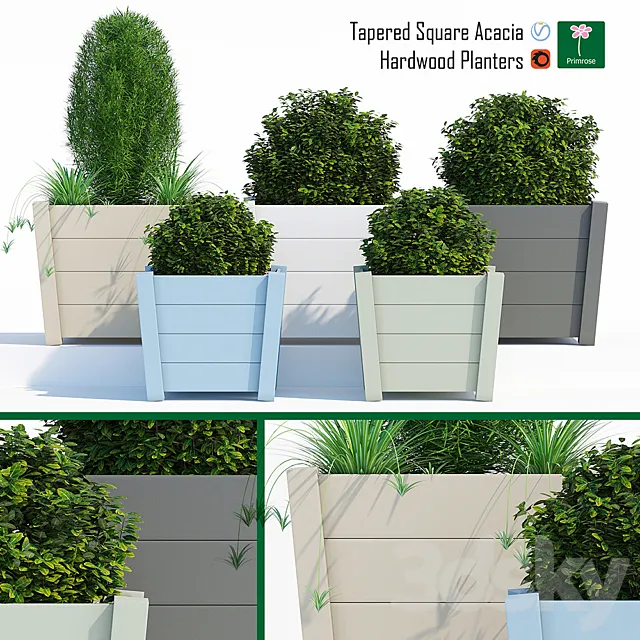 Hardwood planters 2 3D Model Hardwood planters 2 3D Model