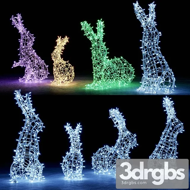 Hares from garlands 3D Model Download