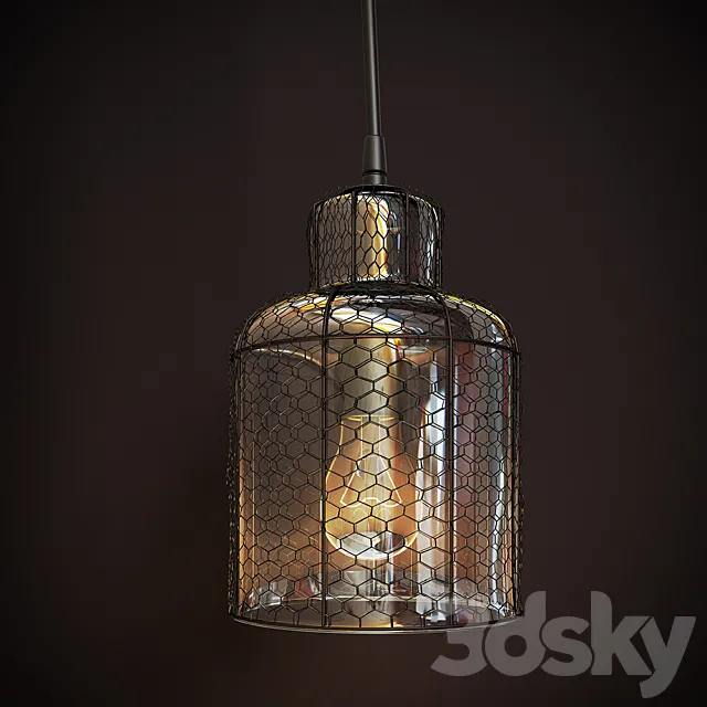 HARLOWE WIRE & GLASS INDOOR_OUTDOOR PENDANT 3D Model HARLOWE WIRE & GLASS INDOOR_OUTDOOR PENDANT 3D Model