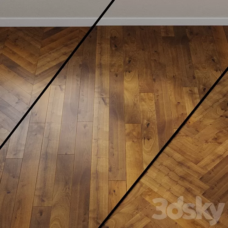 HARO PARQUET 4000 Plank 1-Strip 180 4V Amber Oak Sauvage brushed 3D Model