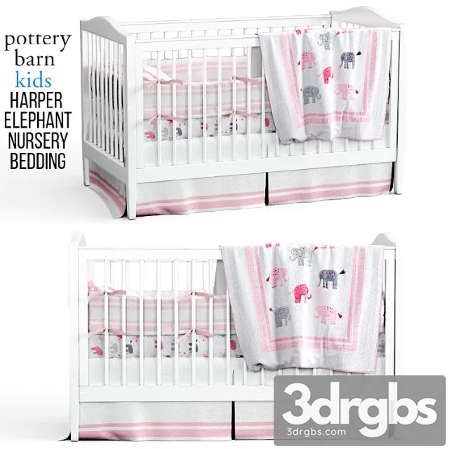Harper Elephant Nursery Bedding 3D Model Download