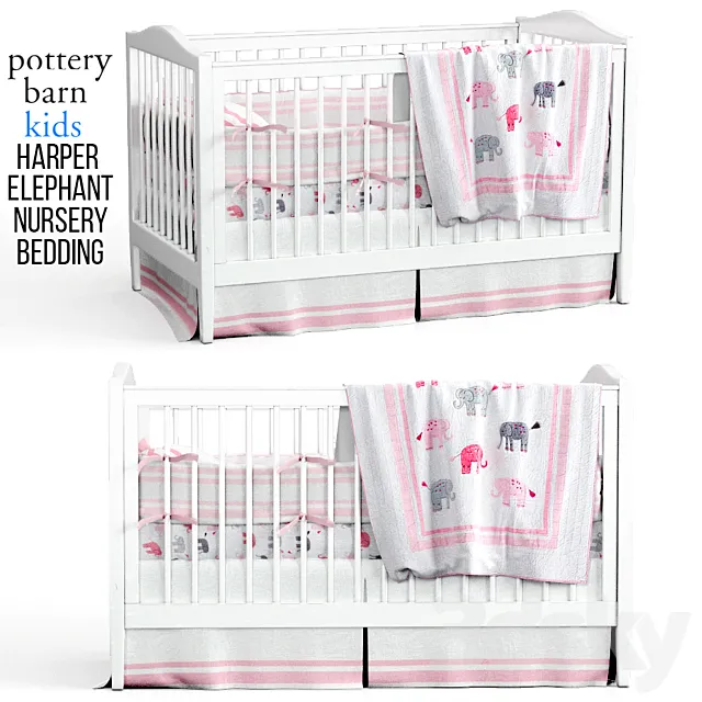 Harper Elephant Nursery Bedding 3D Model Harper Elephant Nursery Bedding 3D Model