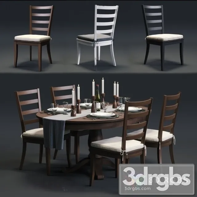Harper Table and Chair 3D Model Download